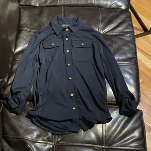 Ralph Lauren roll-tab sleeve shirt navy XSP